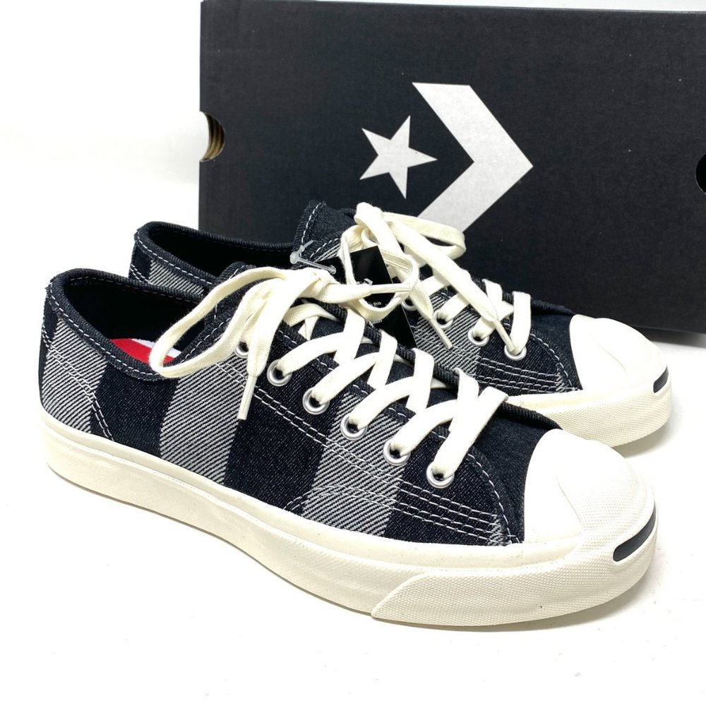 🌿Sale🌿 Converse Jack Purcell Low Canvas Black White Men’s Size 9.5 167830C - Picture 8 of 10